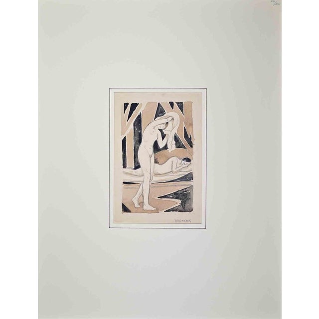 Paul Emile Colin, Two Nude Women, Mixed Media For Sale - Image 3 of 4