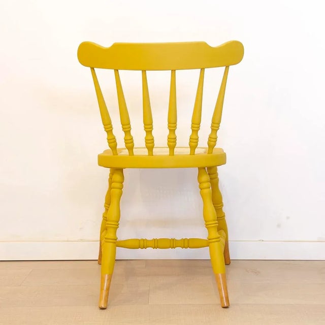 Oak Wooden Grid Seat Chair, Spain, 1950s For Sale - Image 6 of 10