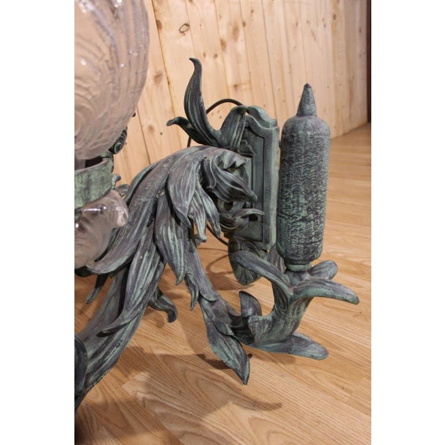 Green Cast Iron Sconces based on Pont Alexandre III Models, 1960s, Set of 2 For Sale - Image 8 of 14