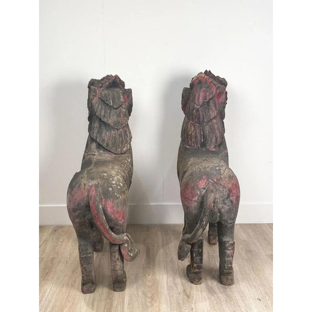 Temple Lions, Se Asia 19th Century, a Pair For Sale In San Francisco - Image 6 of 12