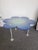 1990s Vintage Glas Italia Blue Daisy Flower Glass Table For Sale - Image 6 of 10