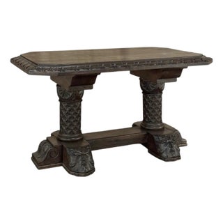 19th Century French Gothic Revival Library Table For Sale