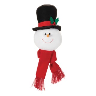 Plush Snowman Head Ornament (Set of 2) For Sale