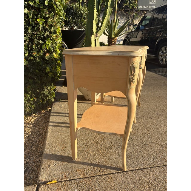 Pair of Vintage French Style Nightstands With Drawer and Lower Shelf For Sale - Image 4 of 15