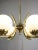 Mid-Century Modern Mid-Century Italian Brass and Opaline Chandelier For Sale - Image 3 of 10
