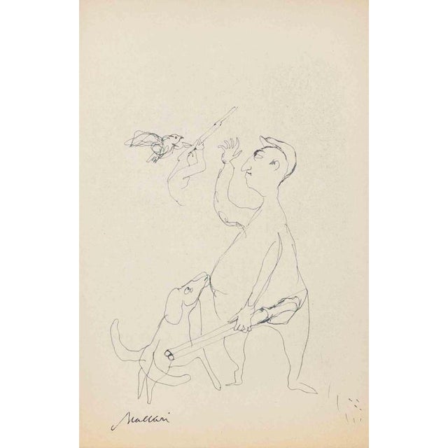 Mino Maccari, The Hunter, 1940, Ink For Sale - Image 3 of 3