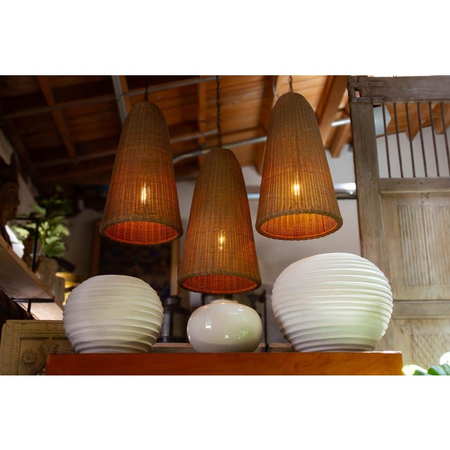 Oasis Resin-Woven Indoor-Outdoor Lantern For Sale - Image 4 of 11