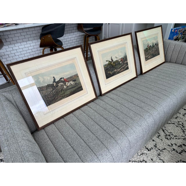 Illustration Complete Set of 6 Vintage Fores's Hunting Sketches Prints by Henry Alken Framed For Sale - Image 3 of 3