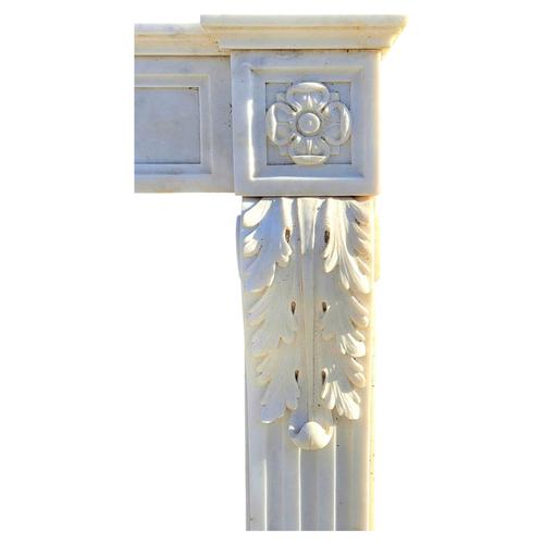 Stone Early 19th Century Fireplace in Italian Carrara Marble For Sale - Image 7 of 9