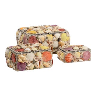 Shell Boxes - Set of 3 For Sale