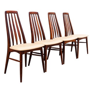 1970s Restored Danish Mid Century Modern Rosewood "Eva" Dining Chairs by Niels Koefoed For Sale