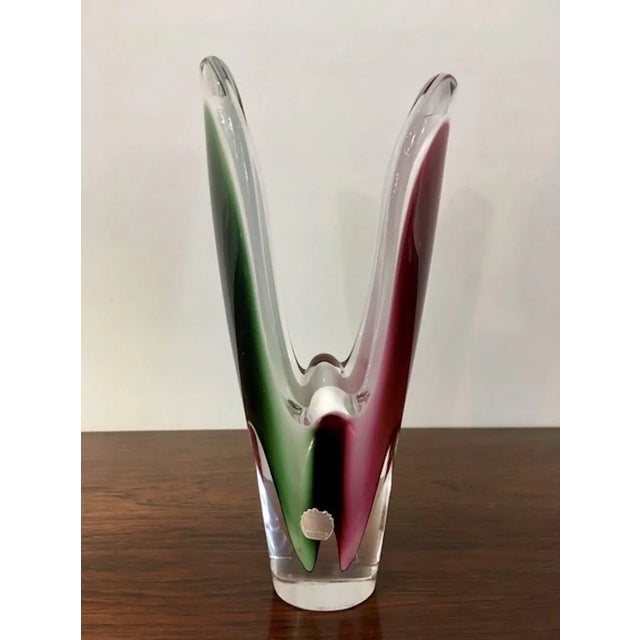 Paul Kedelv Crystal Coquille Vases by Paul Kedelv for Flygsfors, 1950s, Set of 2 For Sale - Image 4 of 11