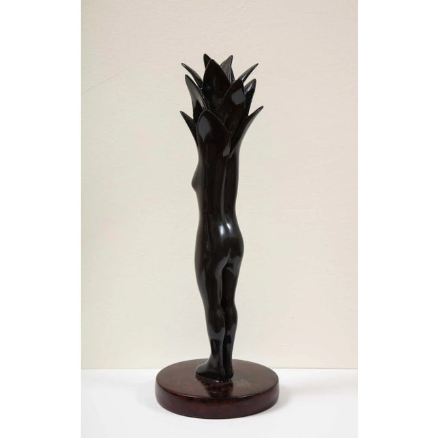 Wood 2021 “Black Transition” Contemporary, Black, Mixed Media, Acrylic and Wood Sculpture by Nana De La Fuente For Sale - Image 7 of 10
