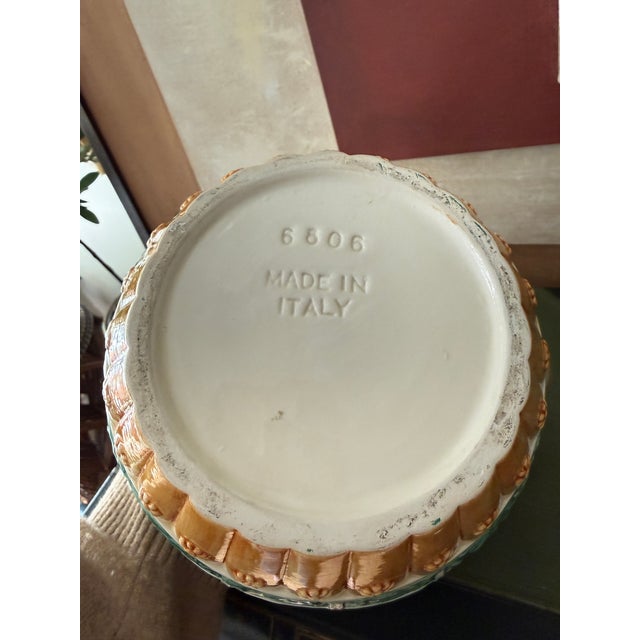 Vintage Italian Ceramic Pitcher Made in Italy 6806 Hand Painted Pottery Vase For Sale In Chicago - Image 6 of 12