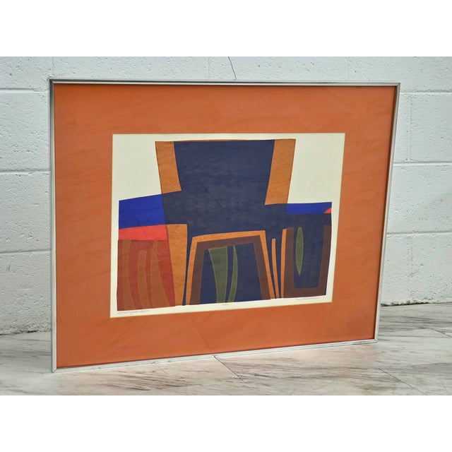 1970s 1970s 'Something Like Sapporo' Mid Century Abstract Lithograph by Ann Broadwell For Sale - Image 5 of 8