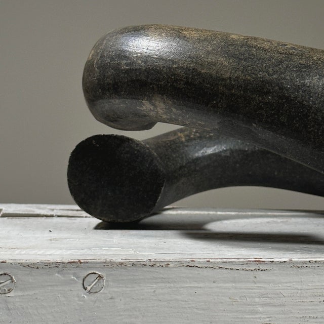 Vintage Hand Carved Minimalist Modernist Stone Sculpture For Sale - Image 4 of 9