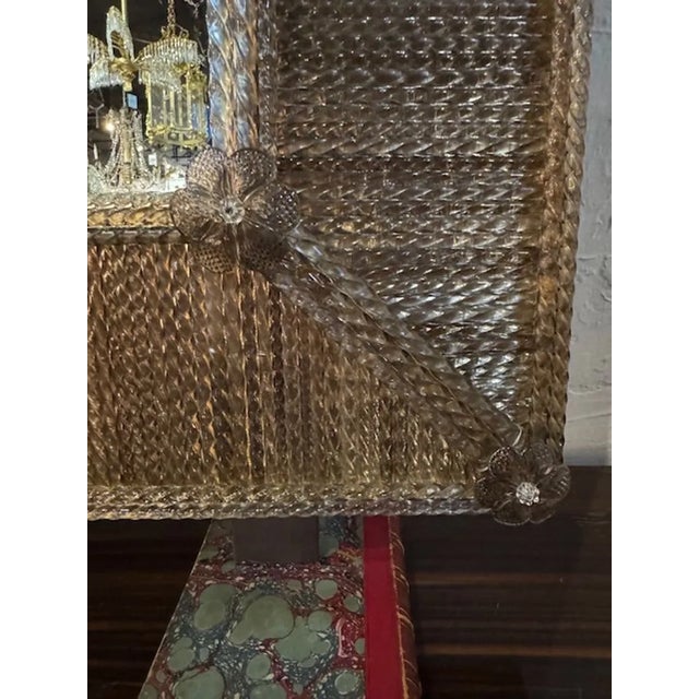 Murano Twist Glass Rod Mirror For Sale - Image 4 of 6