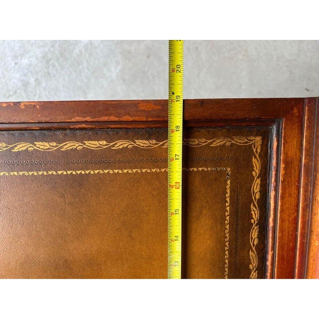 Brown Early 20th Century Pair of Antique Neoclassical Style Leather Top Mahogany Side End Tables For Sale - Image 8 of 17
