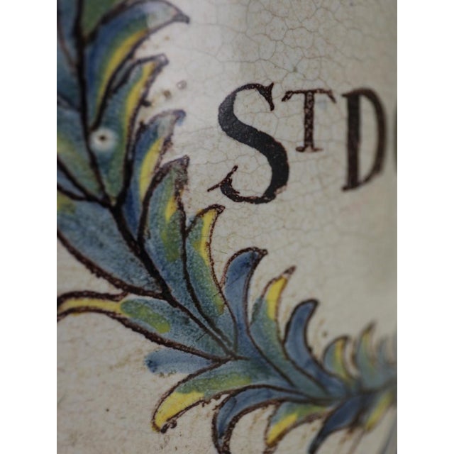 19th Century French Faience Blue and White Ceramic Tabac Tobacco Jar, 1870 For Sale - Image 15 of 18