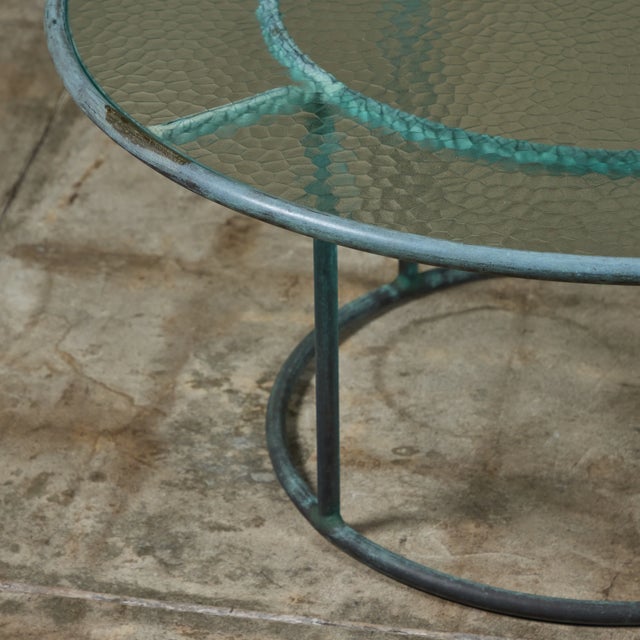 Walter Lamb for Brown Jordan Round 36" Bronze Patio Coffee Table For Sale - Image 11 of 12