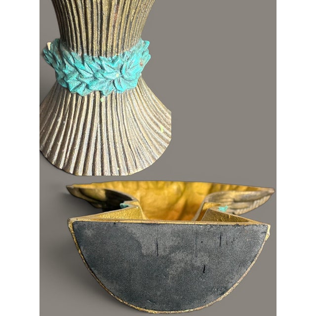 Vintage Cast Iron Wheat Sheaf Doorstop-Gold-Country-Farmhouse-Rustic-Cottage For Sale - Image 9 of 11