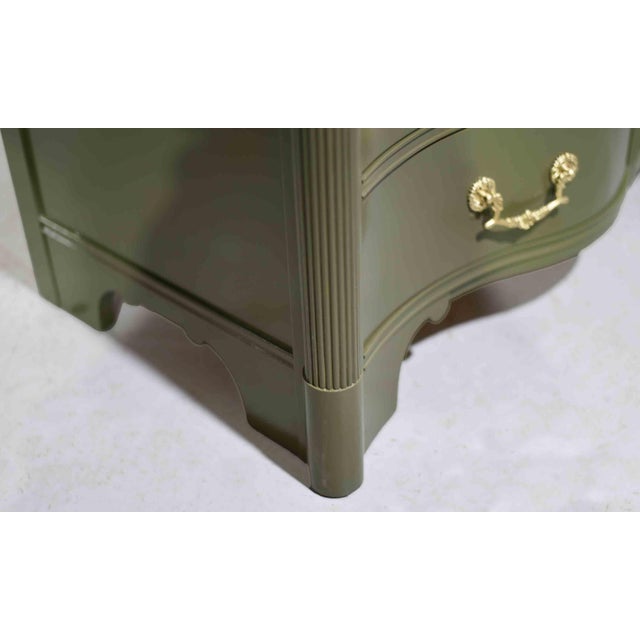 Mid Century Curved Front Georgian Revival Dresser the Kentmark by Kent Coffey - Newly Painted For Sale - Image 14 of 17