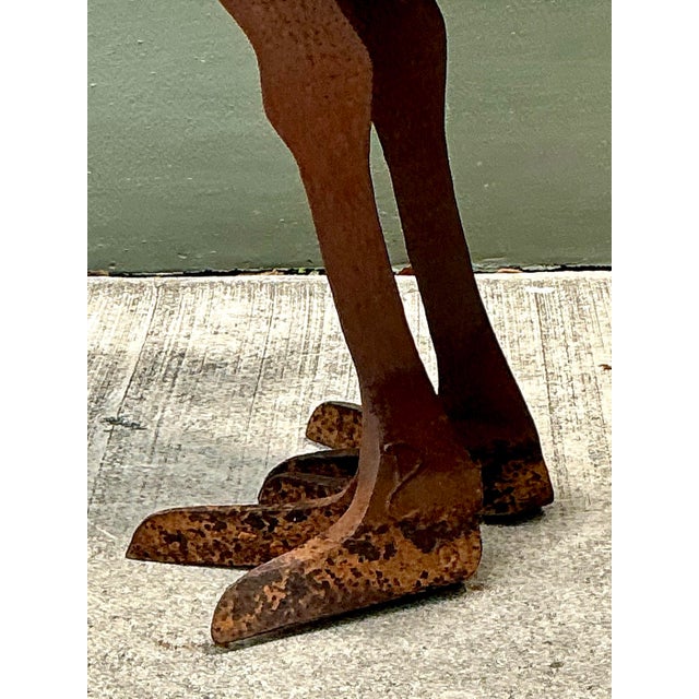 Vintage Monumental Patinated Metal Ostrich Sculpture For Sale In West Palm - Image 6 of 12