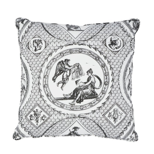 Textile Schumacher Les Scenes Contemporaines Pillow in Black For Sale - Image 7 of 7