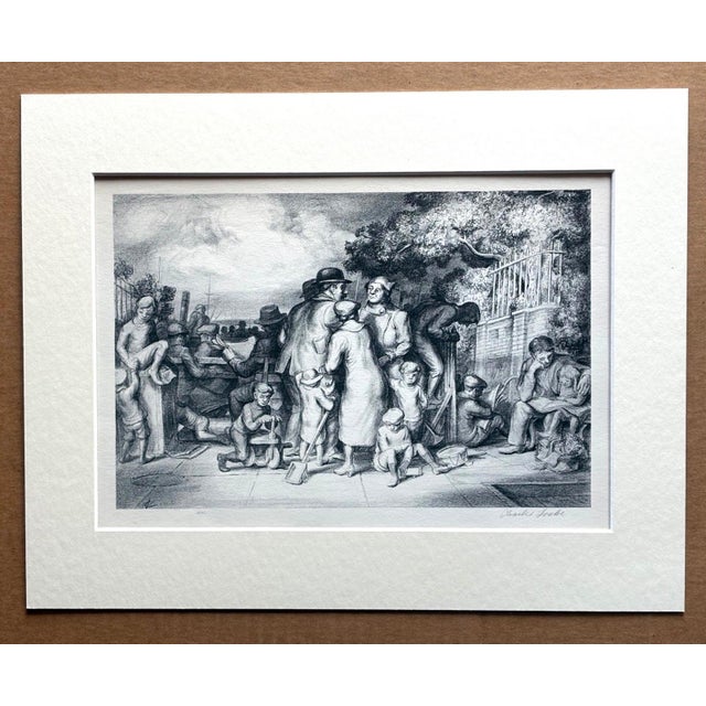 American Vintage 1939 Print in 11x14 Mat, Ready to Frame: Charles Locke, "The Terrace" For Sale - Image 3 of 3
