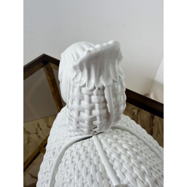 Vintage Italian Handcrafted White Glazed Ceramic Pelican Tureen, 1970s For Sale - Image 12 of 18