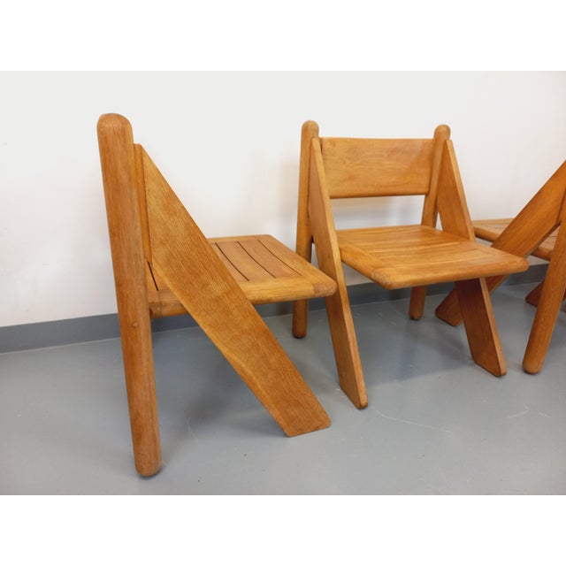 Vintage Brutalist Chairs in Oak, 1960s, Set of 4 For Sale - Image 14 of 18