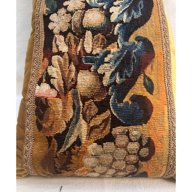 Pillow With 18th Century Tapestry - Bird and Fruit For Sale In Los Angeles - Image 6 of 9