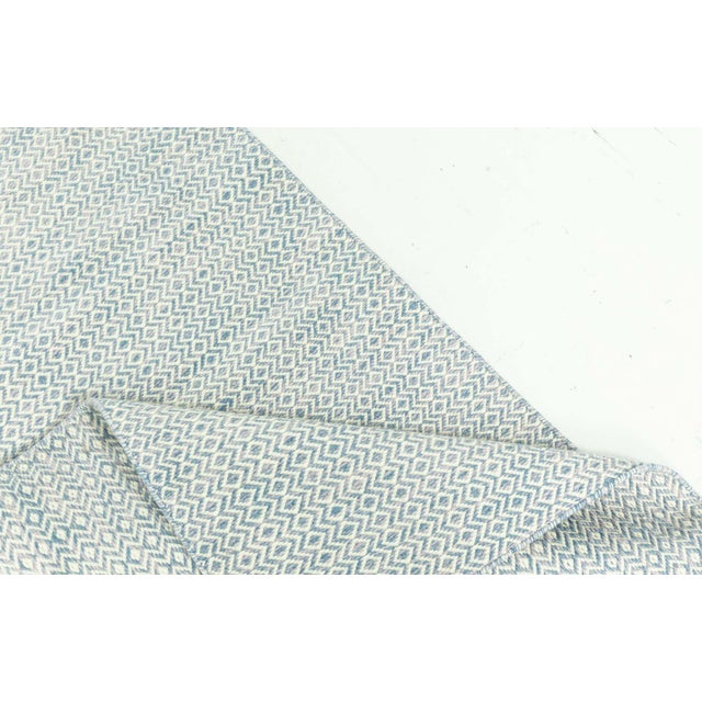 Textile Modern Beige Blue Flat Weave Wool Runner by Doris Leslie Blau For Sale - Image 7 of 7