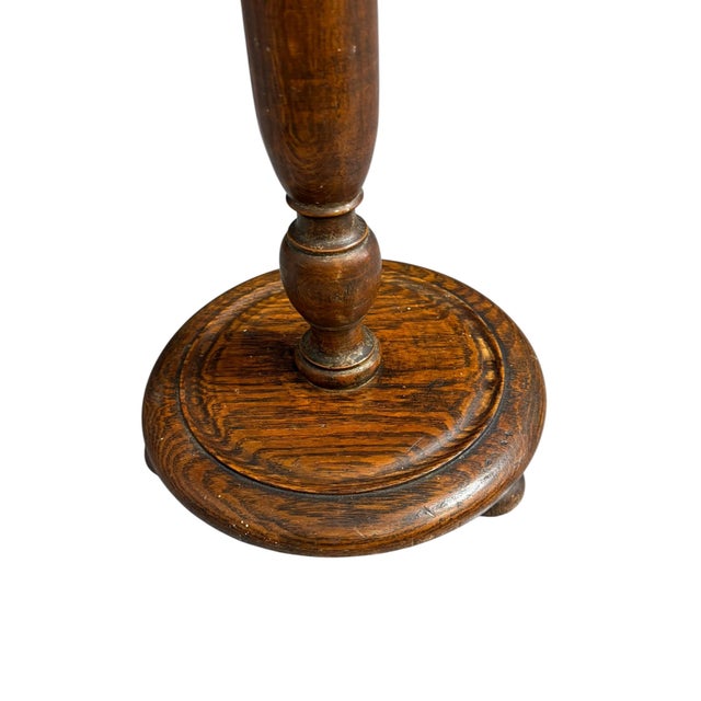 Antique Turned Wood Pedestal Stand, 1930 For Sale - Image 3 of 13