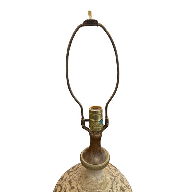 Brutalist 1970s Modern Brutalist Form Clay Table Lamp Clay Table Lamp For Sale - Image 3 of 5