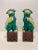 Chinese Pair of Vintage Chinese Hand Painted Glazed Pottery Foo Dogs, Marked For Sale - Image 3 of 8