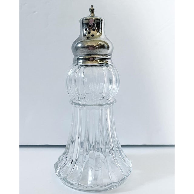 Large Vintage Cut Glass and Silver Plate Shaker Muffineer For Sale In Philadelphia - Image 6 of 6