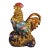 Late 20th Century Gilt Bronze Cloisonné Enamel Rooster Figure With Coin Motif For Sale
