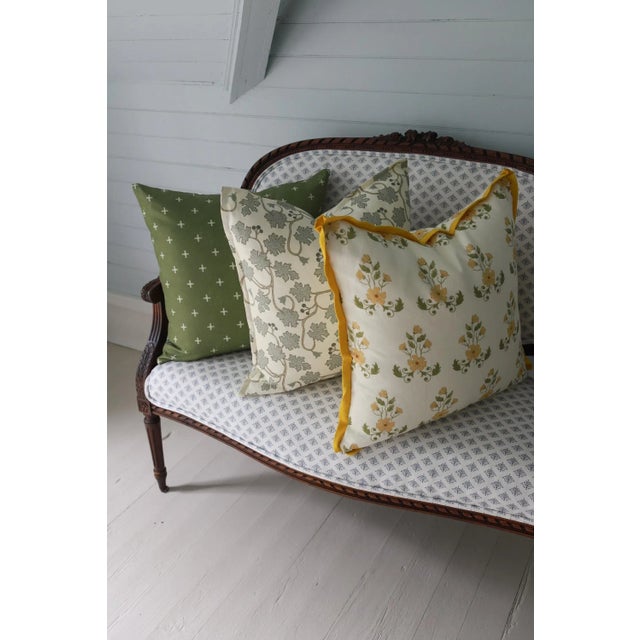 Contemporary Savannah Cross // Fern by Lauren Servati Textiles Pillow For Sale - Image 3 of 4