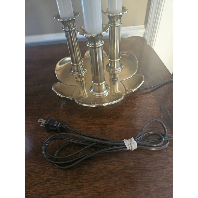 Late 20th Century Brass Stiffel Bouillotte 3 Candle Lamp For Sale - Image 10 of 10