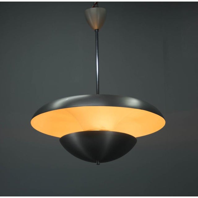 Metal Bauhaus Pendant attributed to Franta Anyz for Napako, 1940s For Sale - Image 7 of 14