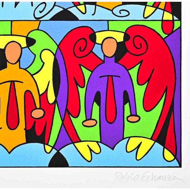 Screen print on paper. Hand signed in pencil. Not numbered, as issued. Very good condition. This piece is attributed to...