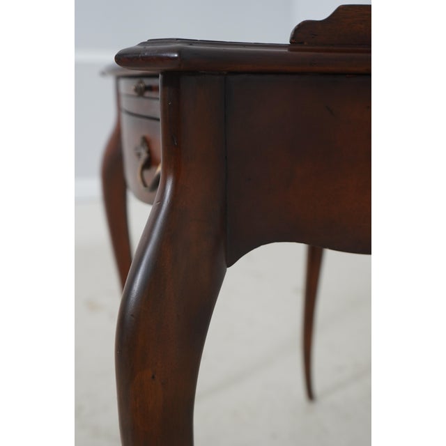 Brown Maitland Smith French Country Mahogany Leather Top Writing Desk For Sale - Image 8 of 18