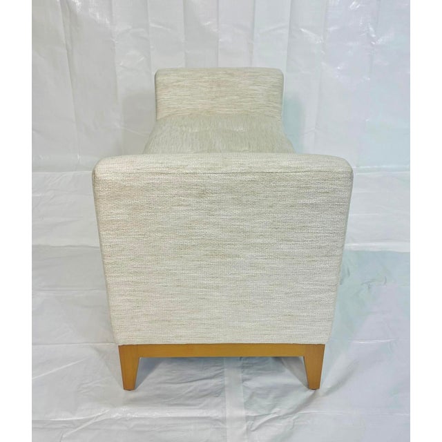 1980s 1980s Custom Los Angeles Upholstered Bench With Solid Wood Base For Sale - Image 5 of 17