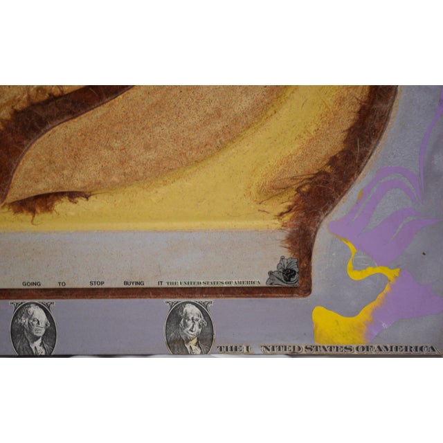 Folk Art "Balls on the Line" Satirical Wood Panel Original Painting and Carving by Mickey "Kano" Kane For Sale - Image 3 of 7