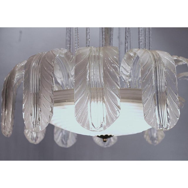 White Pulegoso Glass Fountain Chandelier from Barovier, 1930s For Sale - Image 3 of 18