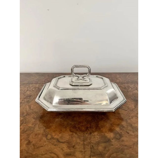 Edwardian Silver-Plated Rectangular Entree Dish, 1900s For Sale - Image 9 of 9