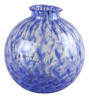 Vintage Italian Blue Murano Glass Ball Vase, 1970