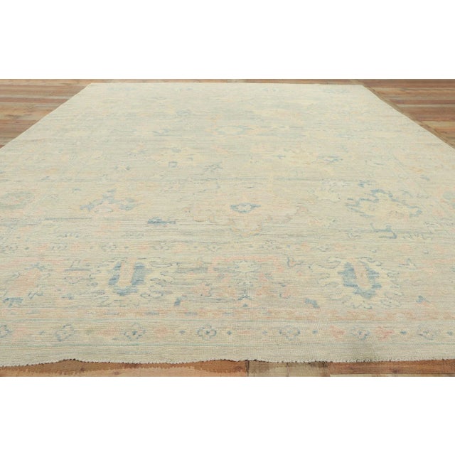 Textile Vintage Pastel Oushak Rug, 08'10 X 11'11 For Sale - Image 7 of 9