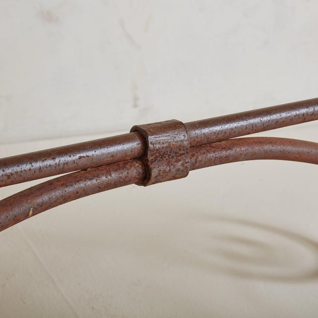 Brown French Iron and Marble Dining or Occasional Table, France 1960s For Sale - Image 8 of 10